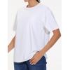 imageTHE GYM PEOPLE 2 Pack Womens Oversized T Shirts Casual Loose Fit Short Sleeve Tops Summer Crewneck Basic TeesWhiteInk Blue