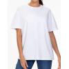 imageTHE GYM PEOPLE 2 Pack Womens Oversized T Shirts Casual Loose Fit Short Sleeve Tops Summer Crewneck Basic TeesWhiteInk Blue