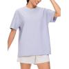 imageTHE GYM PEOPLE 2 Pack Womens Oversized T Shirts Casual Loose Fit Short Sleeve Tops Summer Crewneck Basic TeesWhiteLight Purple