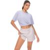 imageTHE GYM PEOPLE 2 Pack Womens Oversized T Shirts Casual Loose Fit Short Sleeve Tops Summer Crewneck Basic TeesWhiteLight Purple