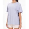 imageTHE GYM PEOPLE 2 Pack Womens Oversized T Shirts Casual Loose Fit Short Sleeve Tops Summer Crewneck Basic TeesWhiteLight Purple