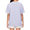 imageTHE GYM PEOPLE 2 Pack Womens Oversized T Shirts Casual Loose Fit Short Sleeve Tops Summer Crewneck Basic TeesWhiteLight Purple