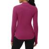 imageTHE GYM PEOPLE Fleece Mock Turtleneck Pullover Base Layer Shirts Long Sleeve Workout Tops with Thumb HoleDark Rose Red