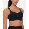 imageTHE GYM PEOPLE Womens Double Spaghetti Strap Sports Bras Supportive Strappy Workout Bra with PaddedBlack