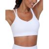 imageTHE GYM PEOPLE Womens Double Spaghetti Strap Sports Bras Supportive Strappy Workout Bra with PaddedWhite