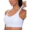 imageTHE GYM PEOPLE Womens Double Spaghetti Strap Sports Bras Supportive Strappy Workout Bra with PaddedWhite