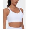 imageTHE GYM PEOPLE Womens Double Spaghetti Strap Sports Bras Supportive Strappy Workout Bra with PaddedWhite