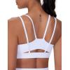 imageTHE GYM PEOPLE Womens Double Spaghetti Strap Sports Bras Supportive Strappy Workout Bra with PaddedWhite
