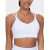 imageTHE GYM PEOPLE Womens Double Spaghetti Strap Sports Bras Supportive Strappy Workout Bra with PaddedWhite