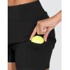 imageTHE GYM PEOPLE Womens High Waisted Golf Skorts Tennis Mini Athletic Active Skirts Builtin Shorts with 3 PocketsBlack