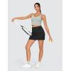 imageTHE GYM PEOPLE Womens High Waisted Golf Skorts Tennis Mini Athletic Active Skirts Builtin Shorts with 3 PocketsBlack