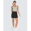 imageTHE GYM PEOPLE Womens High Waisted Golf Skorts Tennis Mini Athletic Active Skirts Builtin Shorts with 3 PocketsBlack