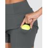 imageTHE GYM PEOPLE Womens High Waisted Golf Skorts Tennis Mini Athletic Active Skirts Builtin Shorts with 3 PocketsDark Grey