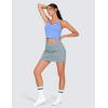 imageTHE GYM PEOPLE Womens High Waisted Golf Skorts Tennis Mini Athletic Active Skirts Builtin Shorts with 3 PocketsDenim Blue
