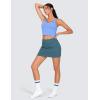 imageTHE GYM PEOPLE Womens High Waisted Golf Skorts Tennis Mini Athletic Active Skirts Builtin Shorts with 3 PocketsGreen Blue