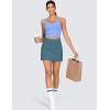 imageTHE GYM PEOPLE Womens High Waisted Golf Skorts Tennis Mini Athletic Active Skirts Builtin Shorts with 3 PocketsGreen Blue