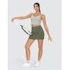 imageTHE GYM PEOPLE Womens High Waisted Golf Skorts Tennis Mini Athletic Active Skirts Builtin Shorts with 3 PocketsOlive Green