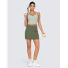 imageTHE GYM PEOPLE Womens High Waisted Golf Skorts Tennis Mini Athletic Active Skirts Builtin Shorts with 3 PocketsOlive Green
