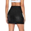 imageTHE GYM PEOPLE Womens High Waisted Mini Denim Skirts with Pockets Stretch Skinny Jean Bodycon SkirtsBlack