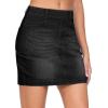 imageTHE GYM PEOPLE Womens High Waisted Mini Denim Skirts with Pockets Stretch Skinny Jean Bodycon SkirtsBlack