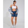 imageTHE GYM PEOPLE Womens High Waisted Mini Denim Skirts with Pockets Stretch Skinny Jean Bodycon SkirtsDark Blue