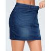 imageTHE GYM PEOPLE Womens High Waisted Mini Denim Skirts with Pockets Stretch Skinny Jean Bodycon SkirtsDark Blue