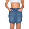 imageTHE GYM PEOPLE Womens High Waisted Mini Denim Skirts with Pockets Stretch Skinny Jean Bodycon SkirtsDenim Blue