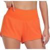 imageTHE GYM PEOPLE Womens High Waisted Running Shorts Quick Dry Athletic Workout Shorts with Mesh Liner Zipper PocketsOrange