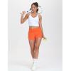 imageTHE GYM PEOPLE Womens High Waisted Running Shorts Quick Dry Athletic Workout Shorts with Mesh Liner Zipper PocketsOrange