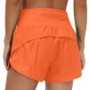 imageTHE GYM PEOPLE Womens High Waisted Running Shorts Quick Dry Athletic Workout Shorts with Mesh Liner Zipper PocketsOrange