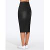 imageTHE GYM PEOPLE Womens High Waisted Stretchy Jean Skirts Front Slit Midi Denim Skirt with PocketsBlack