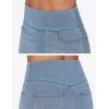 imageTHE GYM PEOPLE Womens High Waisted Stretchy Jean Skirts Front Slit Midi Denim Skirt with PocketsDenim Light Blue
