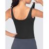imageTHE GYM PEOPLE Womens Longline Sports Bra Wirefree Padded Workout Yoga Tank TopBlack