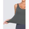 imageTHE GYM PEOPLE Womens Longline Sports Bra Wirefree Padded Workout Yoga Tank TopDark Grey