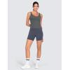 imageTHE GYM PEOPLE Womens Longline Sports Bra Wirefree Padded Workout Yoga Tank TopDark Grey