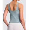 imageTHE GYM PEOPLE Womens Longline Sports Bra Wirefree Padded Workout Yoga Tank TopDenim Blue