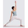 imageTHE GYM PEOPLE Womens Longline Sports Bra Wirefree Padded Workout Yoga Tank TopDenim Blue