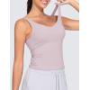 imageTHE GYM PEOPLE Womens Longline Sports Bra Wirefree Padded Workout Yoga Tank TopLight Purple