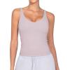 imageTHE GYM PEOPLE Womens Longline Sports Bra Wirefree Padded Workout Yoga Tank TopLight Purple