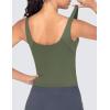 imageTHE GYM PEOPLE Womens Longline Sports Bra Wirefree Padded Workout Yoga Tank TopOlive Green