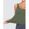 imageTHE GYM PEOPLE Womens Longline Sports Bra Wirefree Padded Workout Yoga Tank TopOlive Green