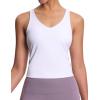 imageTHE GYM PEOPLE Womens Longline Sports Bra Wirefree Padded Workout Yoga Tank TopWhite
