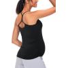 imageTHE GYM PEOPLE Womens Maternity Tank Tops Racerback Pregnancy Ruched Sleeveless Yoga Workout Shirts with Removable PaddedBlack