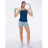 imageTHE GYM PEOPLE Womens Maternity Tank Tops Racerback Pregnancy Ruched Sleeveless Yoga Workout Shirts with Removable PaddedDark Blue Green