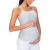 imageTHE GYM PEOPLE Womens Maternity Tank Tops Racerback Pregnancy Ruched Sleeveless Yoga Workout Shirts with Removable PaddedLight Grey Heather