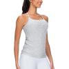 imageTHE GYM PEOPLE Womens Maternity Tank Tops Racerback Pregnancy Ruched Sleeveless Yoga Workout Shirts with Removable PaddedLight Grey Heather