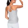 imageTHE GYM PEOPLE Womens Maternity Tank Tops Racerback Pregnancy Ruched Sleeveless Yoga Workout Shirts with Removable PaddedLight Grey Heather