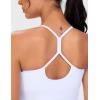 imageTHE GYM PEOPLE Womens Maternity Tank Tops Racerback Pregnancy Ruched Sleeveless Yoga Workout Shirts with Removable PaddedWhite