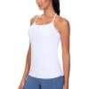 imageTHE GYM PEOPLE Womens Maternity Tank Tops Racerback Pregnancy Ruched Sleeveless Yoga Workout Shirts with Removable PaddedWhite