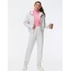 imageTHE GYM PEOPLE Womens Mock Turtleneck Long Sleeve Shirts Fleece Thermal Underwear Pullover Tops with Thumb HolePink